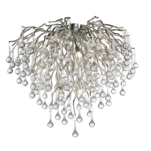 Plafoniera argintie din metal cu 9 becuri Icicle Zuma Line