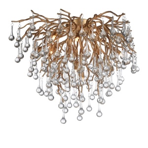Plafoniera aurie din metal cu 9 becuri Icicle Zuma Line