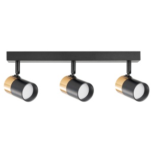 Plafoniera cu 3 spoturi neagra/aurie din metal Fori Zuma Line
