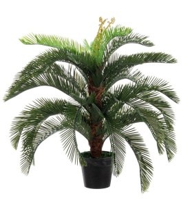 Planta artificiala cu ghiveci verde din fibre sintetice 100 cm Palma Cycas Bizzotto