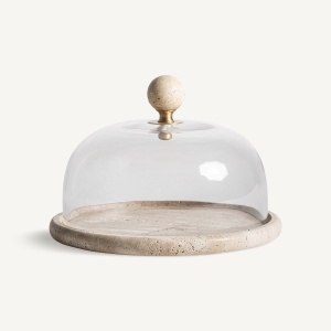 Platou cu capac bej/auriu din marmura 33 cm Tetbury Vical Home
