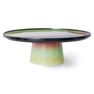 Platou cu picior multicolor din ceramica 26 cm 70s Ceramics HKliving