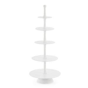 Platou decorativ cu 5 niveluri alb din metal 152 cm Mallet Bizzotto