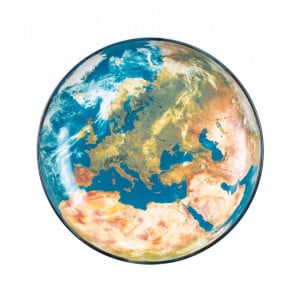 Platou multicolor din portelan 32 cm Cosmic Earth Europe Seletti