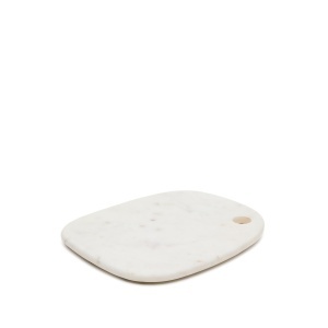 Platou oval alb din marmura 25x30 cm Odar Kave Home