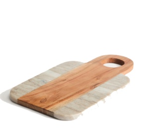 Platou pentru servire bej/maro din marmura 25x43 cm Nuvir Kave Home