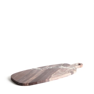 Platou pentru servire rosu burgund din marmura 20x47 cm Meran Kave Home