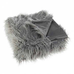 Pled gri din fibre sintetice 120x150 cm Alesha Bizzotto
