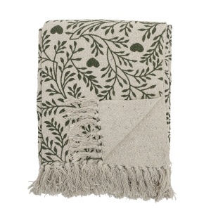 Pled verde din fibre 130x160 cm Maribelle Bloomingville