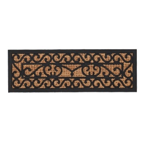 Pres intrare din fibre naturale maro/negru 25x76 cm Dot Esschert Design
