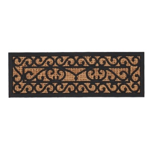 Pres intrare maro/negru din fibre naturale 25x76 cm Dot Esschert Design (