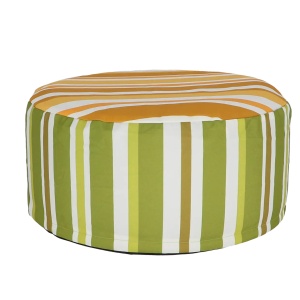 Puf gonflabil pentru exterior verde/portocaliu din textil 54 cm Striped Esschert Design