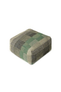 Puf patrat din bumbac verde 54x54 cm City Lorena Canals