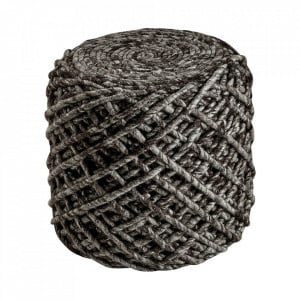 Puf rotund maro din lana si viscoza 40 cm Royal Obsession