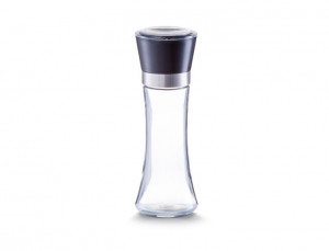 Rasnita pentru sare si piper transparenta/neagra din sticla 210 ml Chiara Zeller