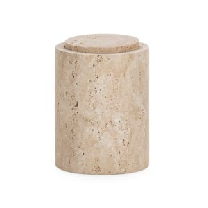 Recipient cu capac din piatra crem 12 cm Shirley Thai Natura