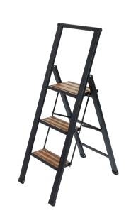 Scara pliabila din metal negru Viga Three Wenko