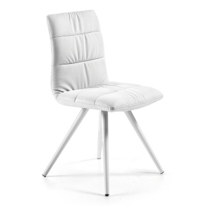 Scaun alb din piele ecologica Lark2 Kave Home