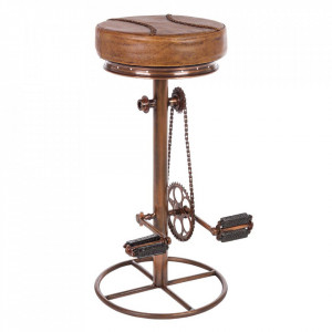 Scaun bar ajustabil maro alama din piele Cycle Bizzotto