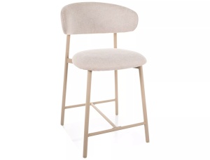 Scaun bar bej deschis din textil Elton The Home Collection