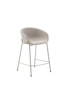 Scaun bar bej din textil Yvette Mini Kave Home