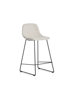 Scaun bar bej din textil Zahara High 89 Kave Home