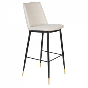 Scaun bar crem/negru din poliester si otel Lionel Height The Home Collection