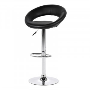 Scaun bar din piele ecologica neagra Plump Quiet Object
