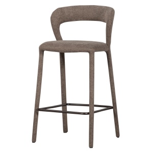 Scaun bar grej din textil Noble Woood