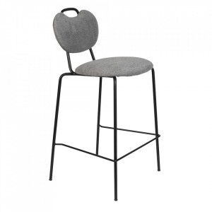 Scaun bar gri din textil Aspen Quiet Object