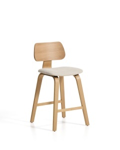 Scaun bar maro din textil Gena Oak Kave Home