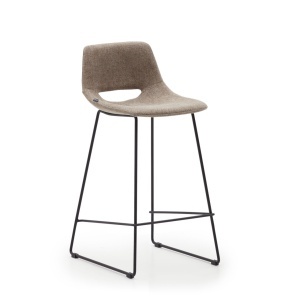 Scaun bar maro/negru din textil Zahara Low Kave Home