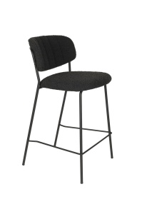 Scaun bar negru din textil Jolien Boucle Quiet Object