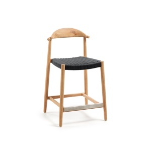 Scaun bar negru/maro din lemn Nina Kave Home
