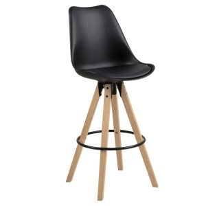 Scaun bar negru/maro din piele ecologica Dima Quiet Object