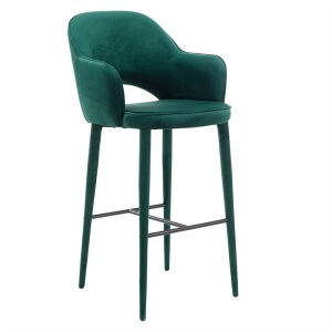 Scaun bar verde din catifea Cosy Pols Potten