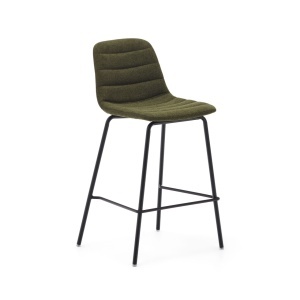 Scaun bar verde/negru din textil Zunilda Kave Home
