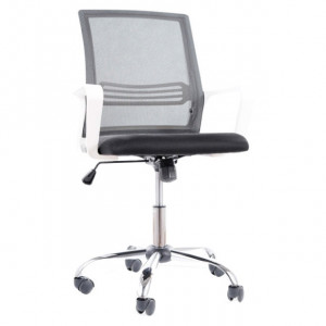 Scaun birou ajustabil alb/negru din textil si metal Q-844 Signal Meble