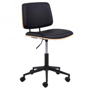 Scaun birou ajustabil negru/maro din piele ecologica Owen Quiet Object