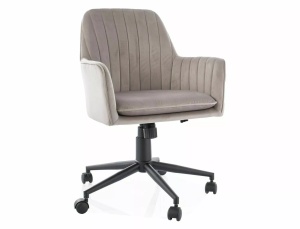 Scaun birou bej inchis din catifea Q-886 The Home Collection