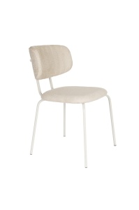 Scaun dining alb antic din textil Jaze Quiet Object