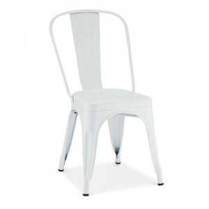 Scaun dining alb din metal Crown Furnhouse