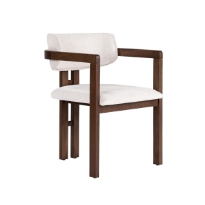 Scaun dining alb/maro inchis din lemn Toscana Nordure
