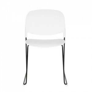 Scaun dining alb/negru din polipropilena si otel Stacks White Label