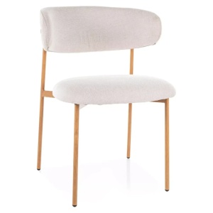 Scaun dining bej deschis/maro din textil Elton The Home Collection