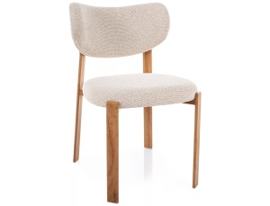 Scaun dining bej deschis/maro din textil Rin The Home Collection