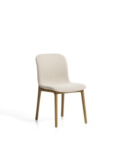 Scaun dining bej din textil Elnor Chenille Kave Home
