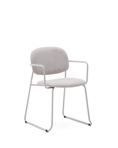 Scaun dining bej din textil Meli Handles Kave Home