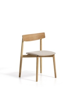 Scaun dining bej/maro din textil Evera Chenille Kave Home