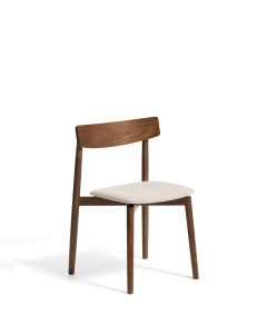 Scaun dining bej/maro inchis din textil Evera Chenille Kave Home